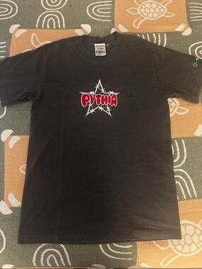 Y2k grey faded Shaka Wear × Pythia graphic skater tee size small.